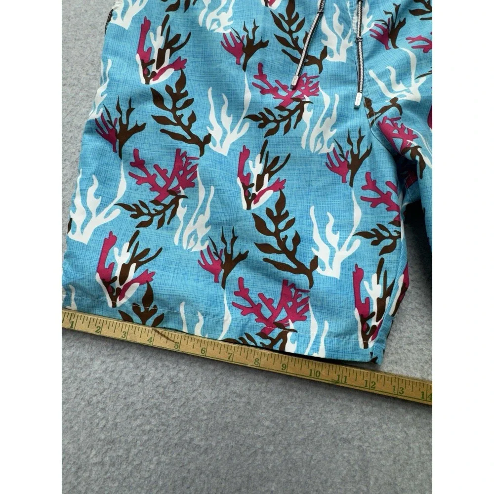 Peter Millar Swim Shorts Mens Large Blue Coral Reef Lined Drawstring Waist